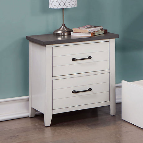 Priam White/Gray Night Stand from Furniture of America - Luna Furniture