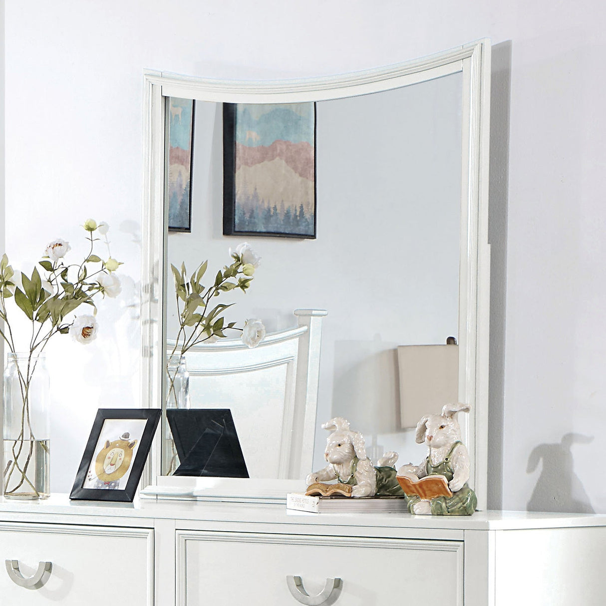 Lycoris White Mirror from Furniture of America - Luna Furniture