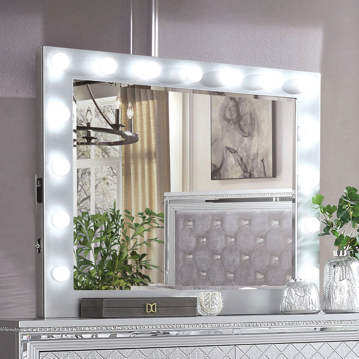 Belleterre Silver Mirror from Furniture of America - Luna Furniture