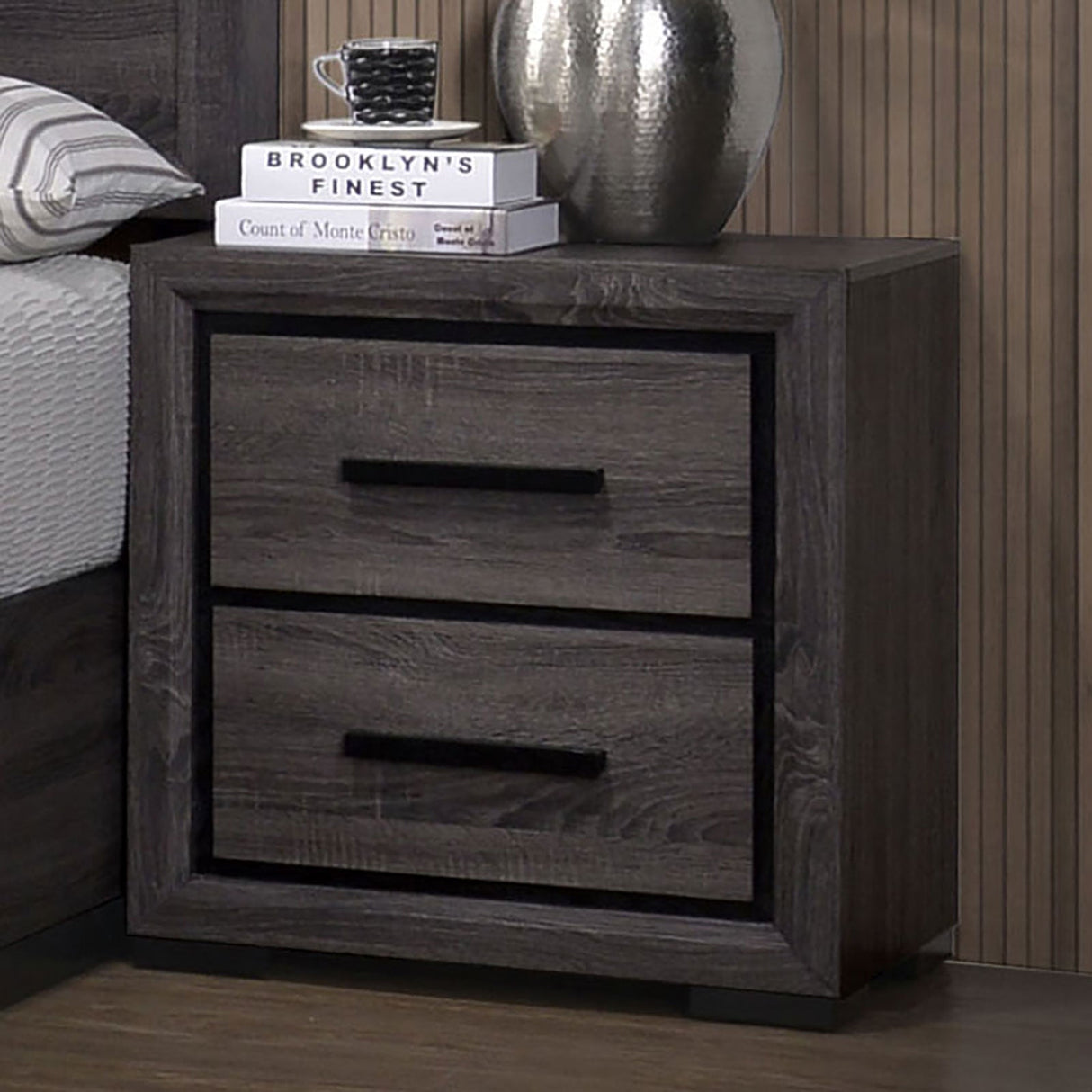 Conwy Gray Night Stand from Furniture of America - Luna Furniture