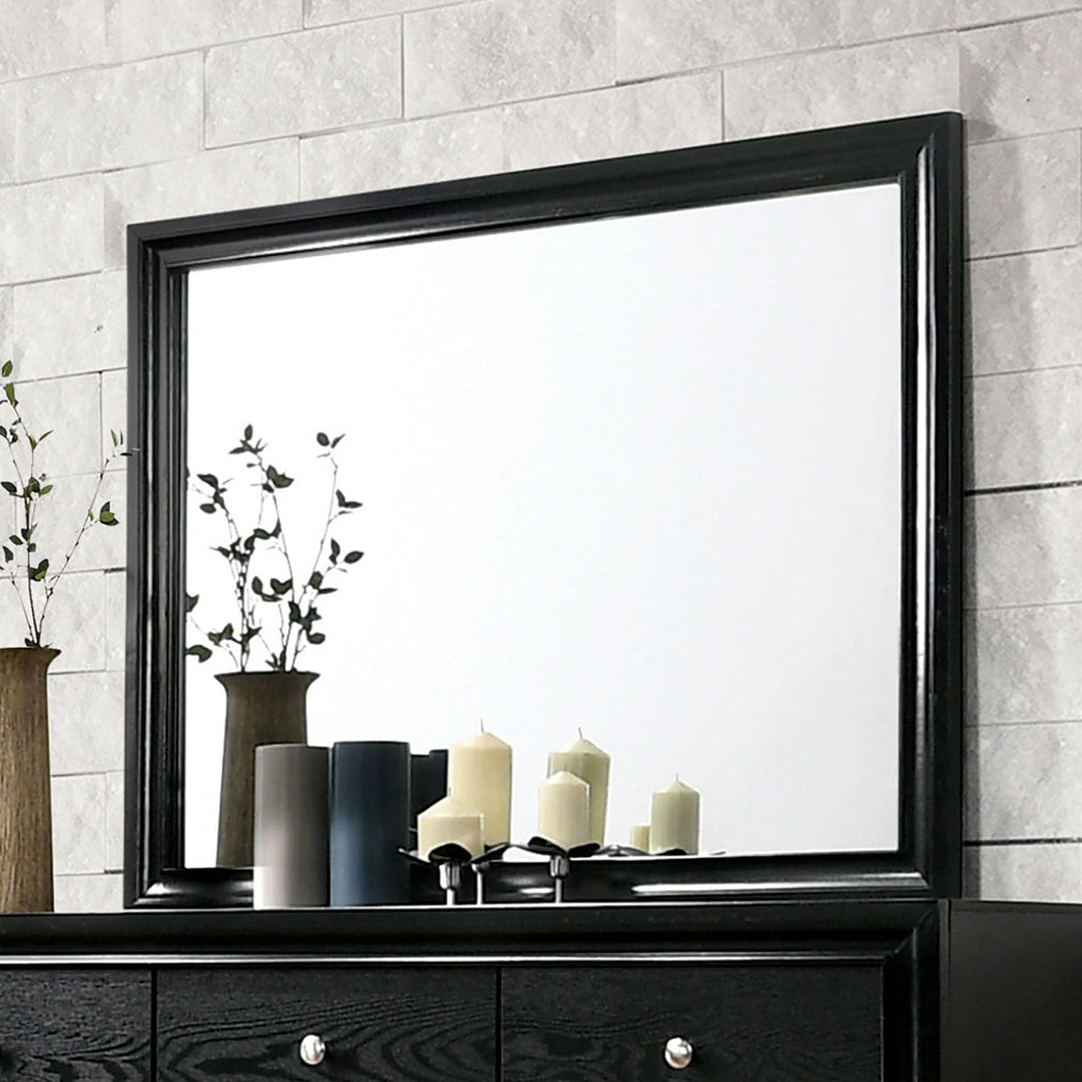 Chrissy Black Mirror from Furniture of America - Luna Furniture