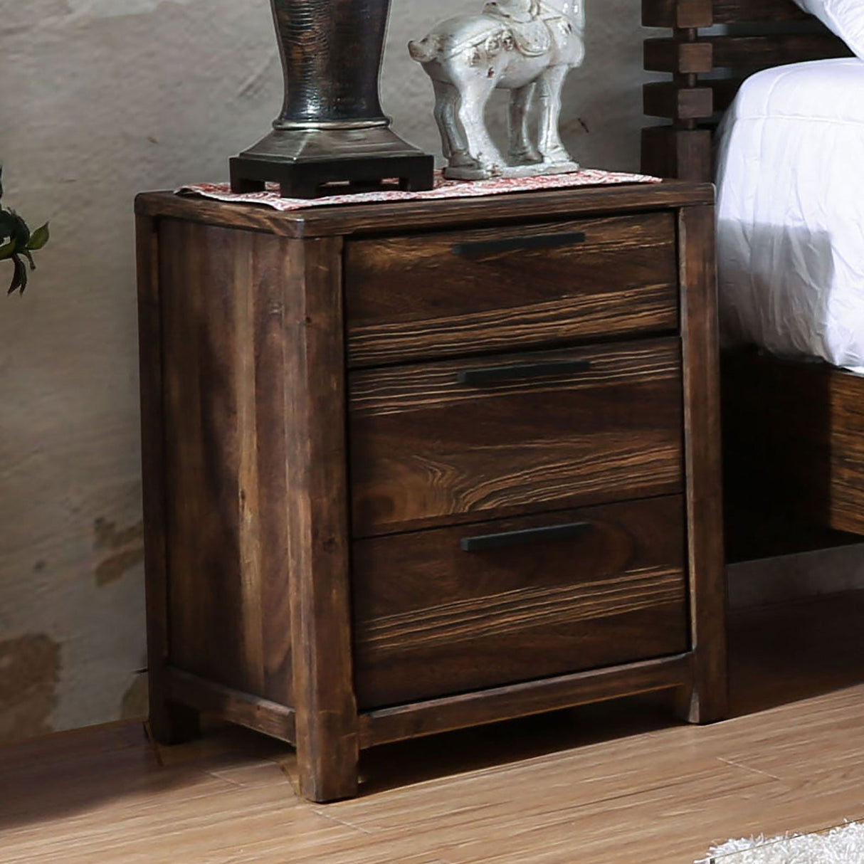 Hankinson Rustic Natural Tone Night Stand from Furniture of America - Luna Furniture