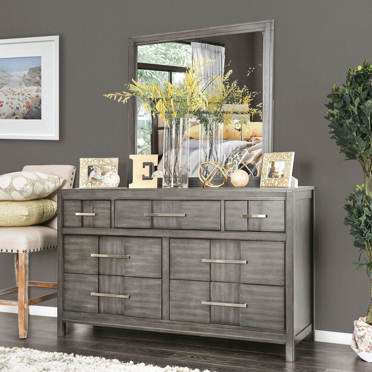 Berenice Gray Dresser from Furniture of America - Luna Furniture