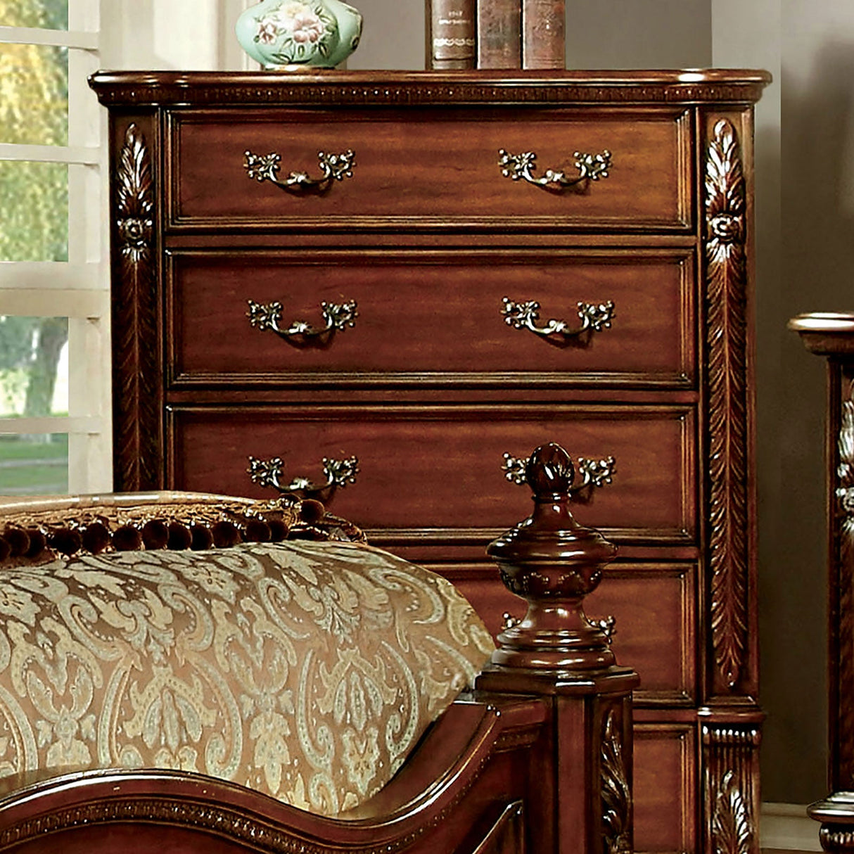 Arthur Brown Cherry Chest from Furniture of America - Luna Furniture