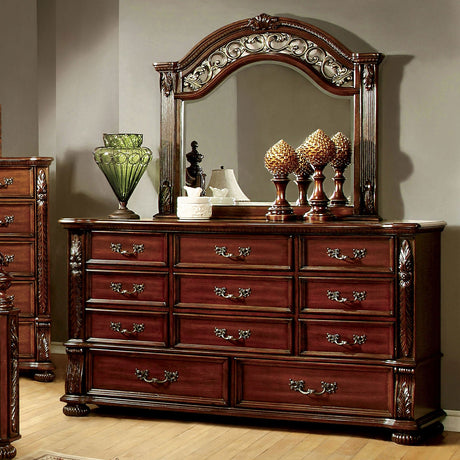 Arthur Brown Cherry Dresser from Furniture of America - Luna Furniture