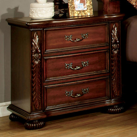 Arthur Brown Cherry Night Stand from Furniture of America - Luna Furniture