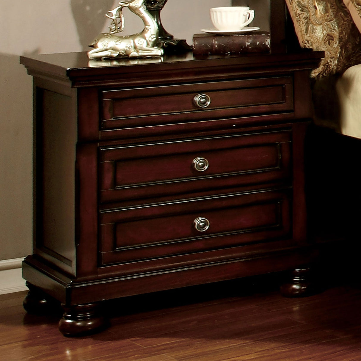 Northville Dark Cherry Night Stand from Furniture of America - Luna Furniture