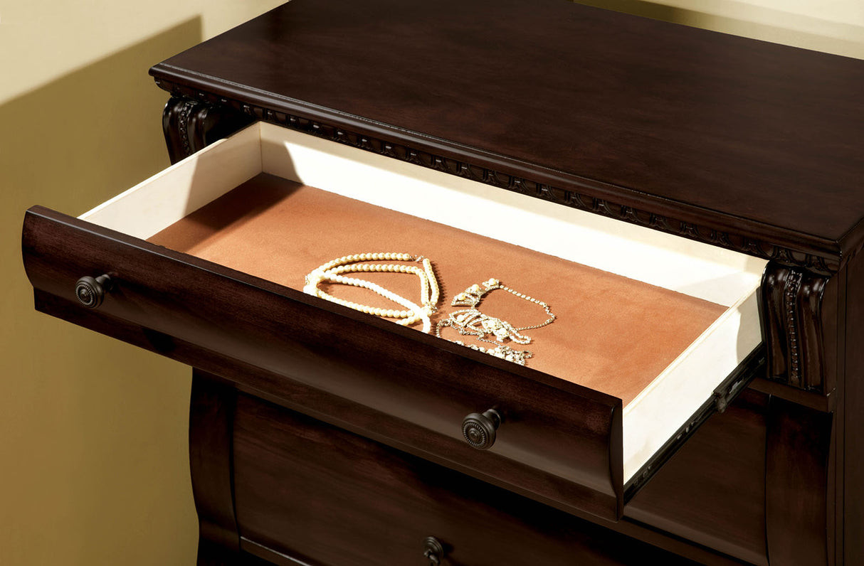 Burleigh Cherry Chest from Furniture of America - Luna Furniture