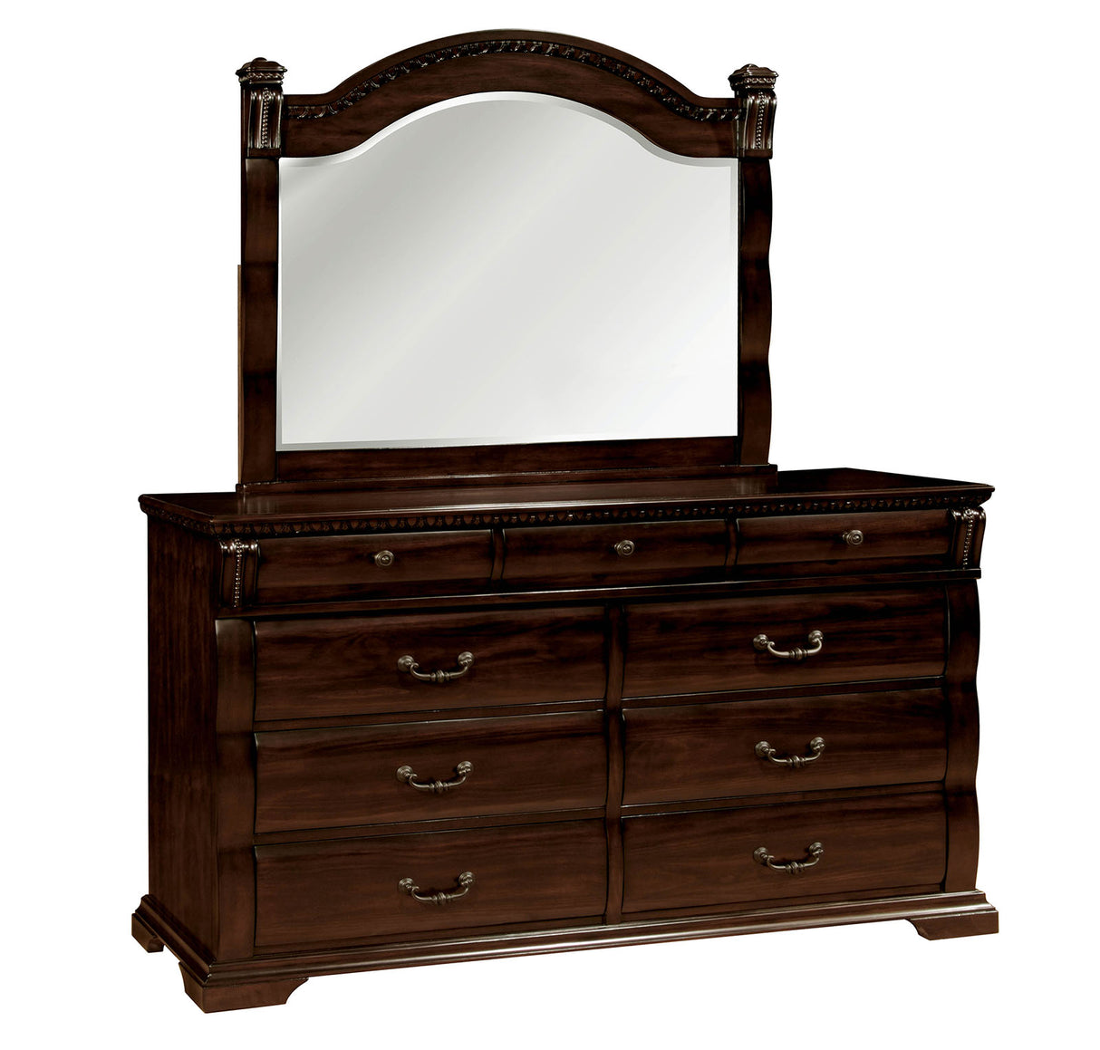 Burleigh Cherry Mirror from Furniture of America - Luna Furniture