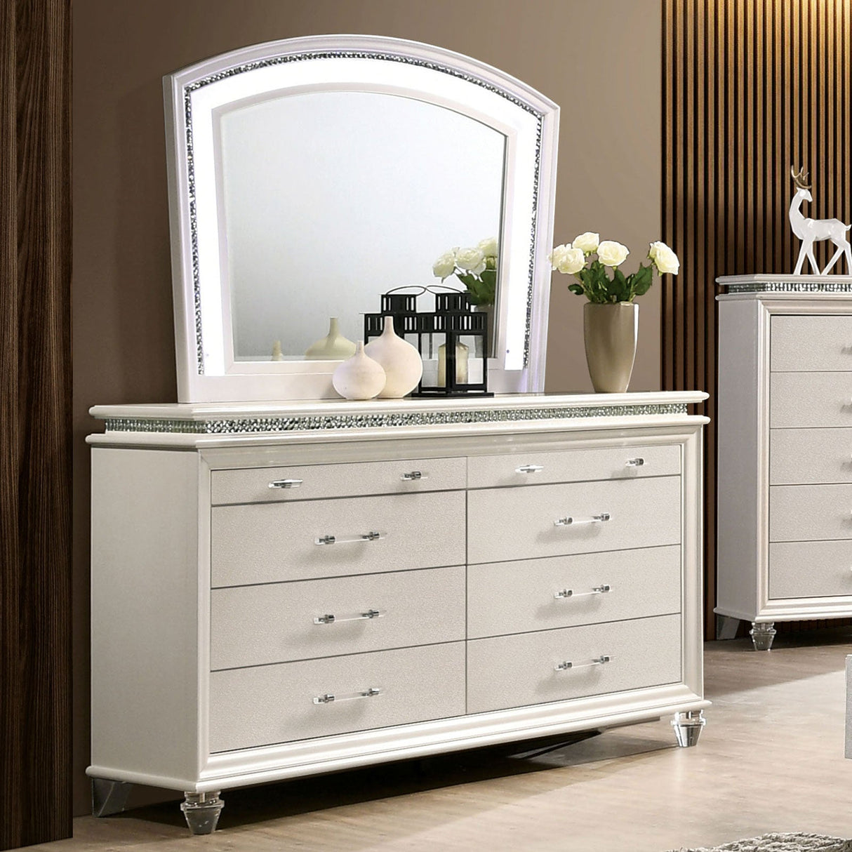 Maddie Pearl White Dresser from Furniture of America - Luna Furniture