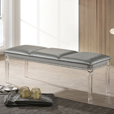 Maddie Silver Bench from Furniture of America - Luna Furniture