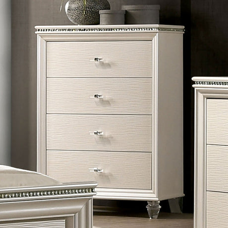 Allie Pearl White Chest from Furniture of America - Luna Furniture