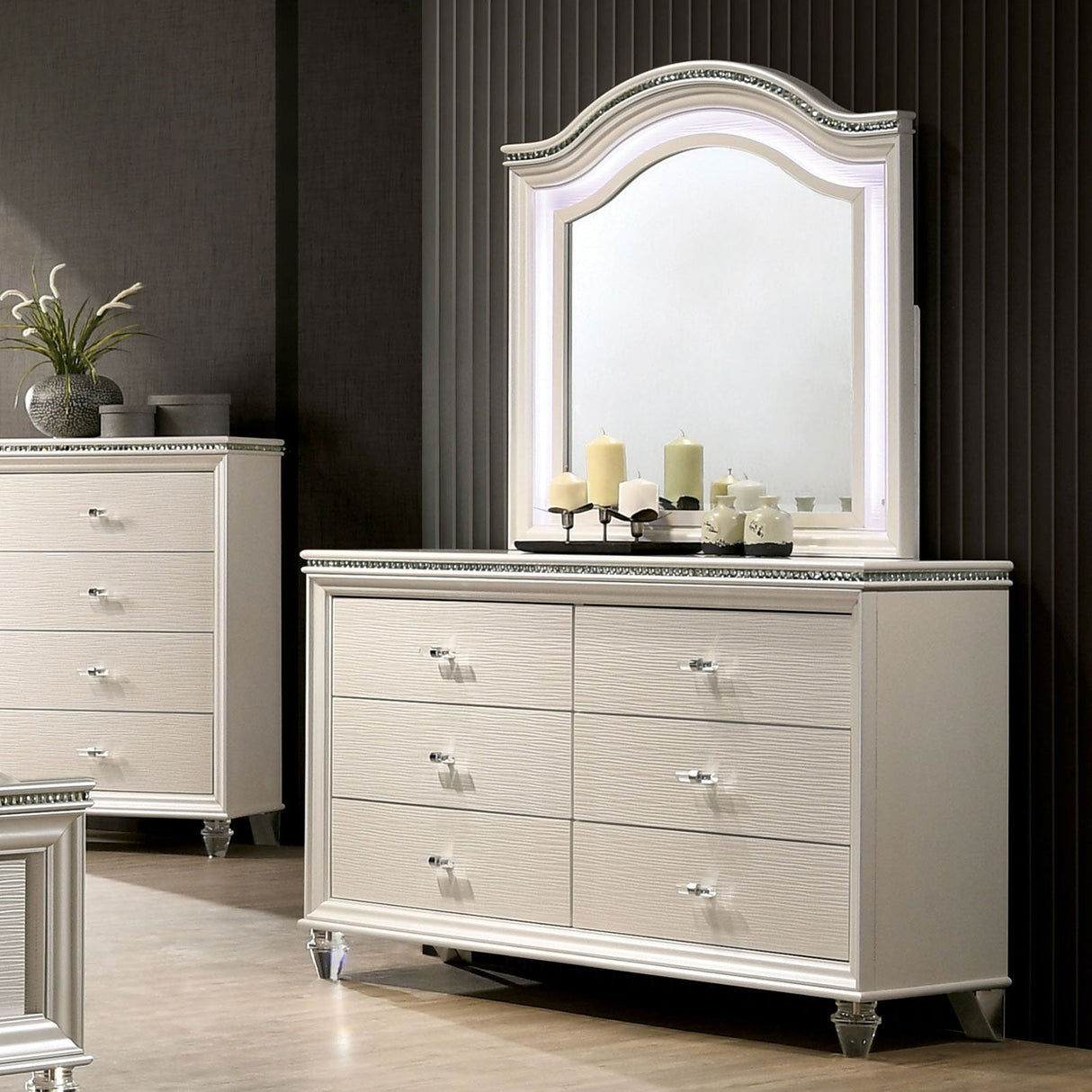 Allie Pearl White Dresser from Furniture of America - Luna Furniture