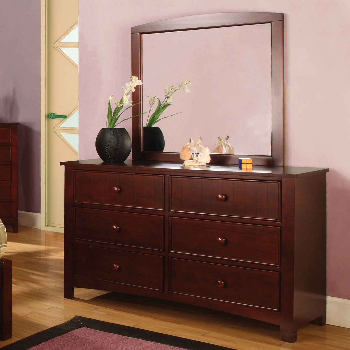 Omnus Cherry Dresser from Furniture of America - Luna Furniture