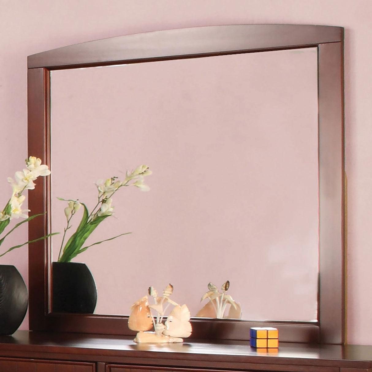 Omnus Cherry Mirror from Furniture of America - Luna Furniture