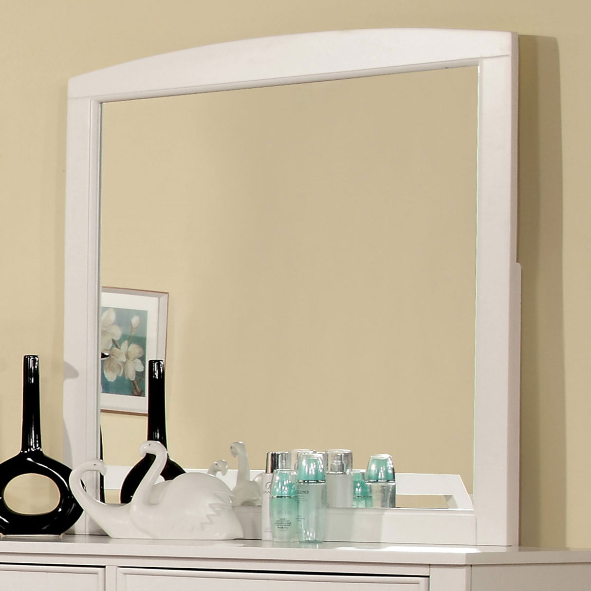 Omnus White Mirror from Furniture of America - Luna Furniture