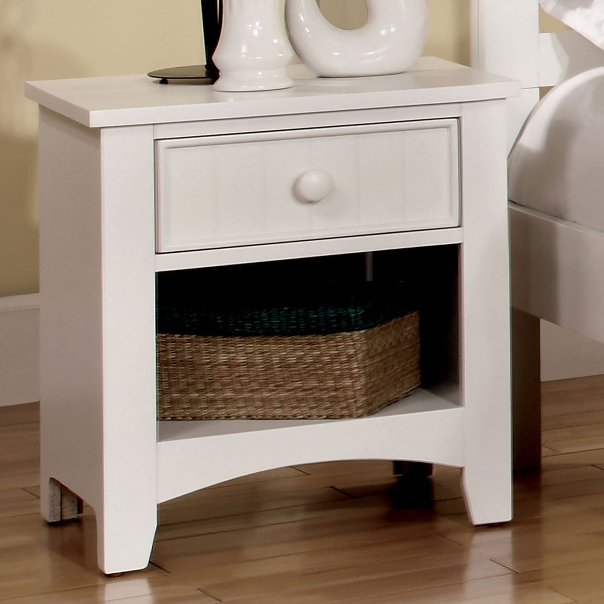 Omnus White Night Stand from Furniture of America - Luna Furniture