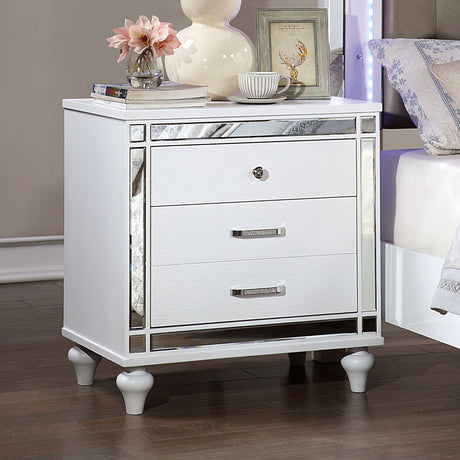 Brachium White Night Stand from Furniture of America - Luna Furniture