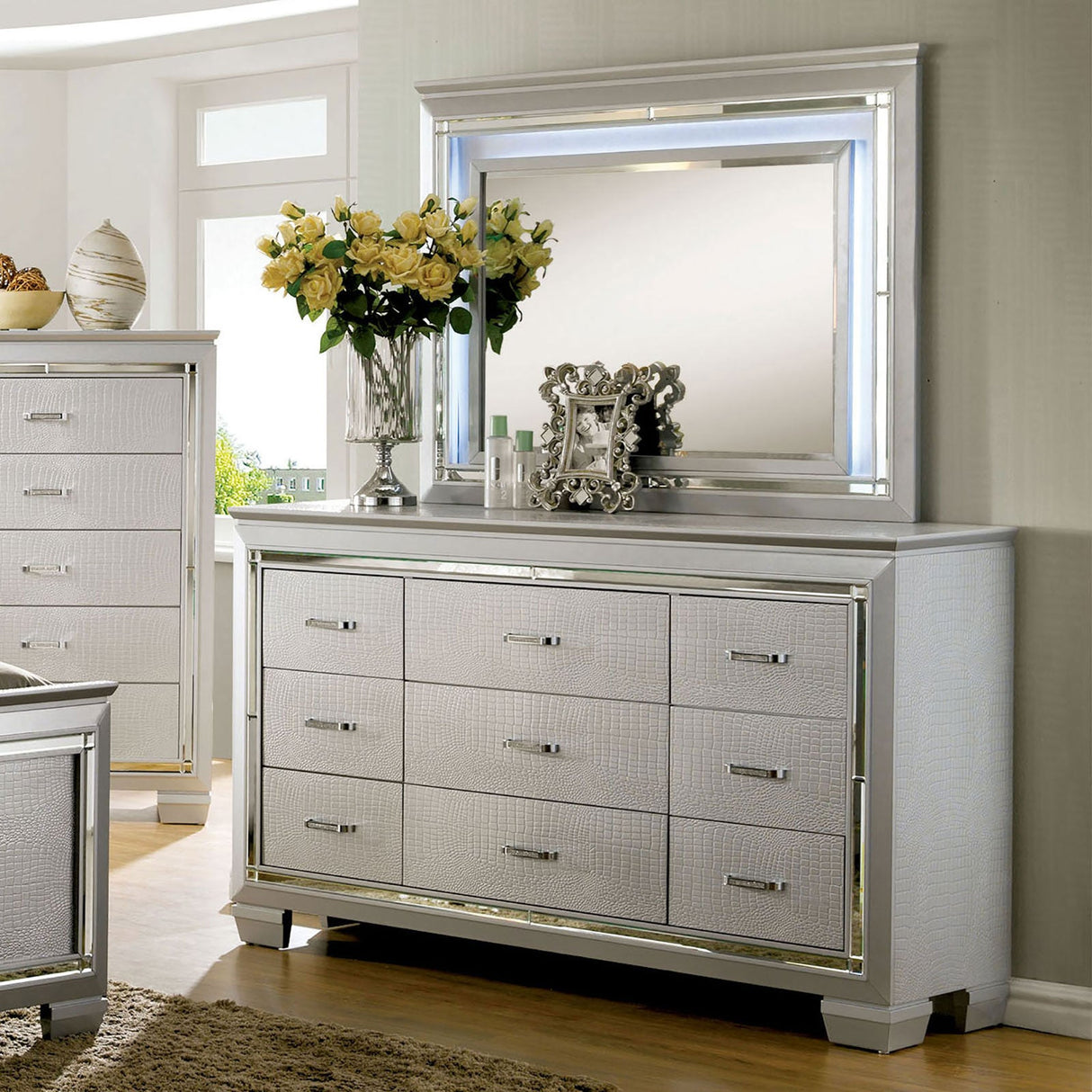 Bellanova Silver Dresser from Furniture of America - Luna Furniture