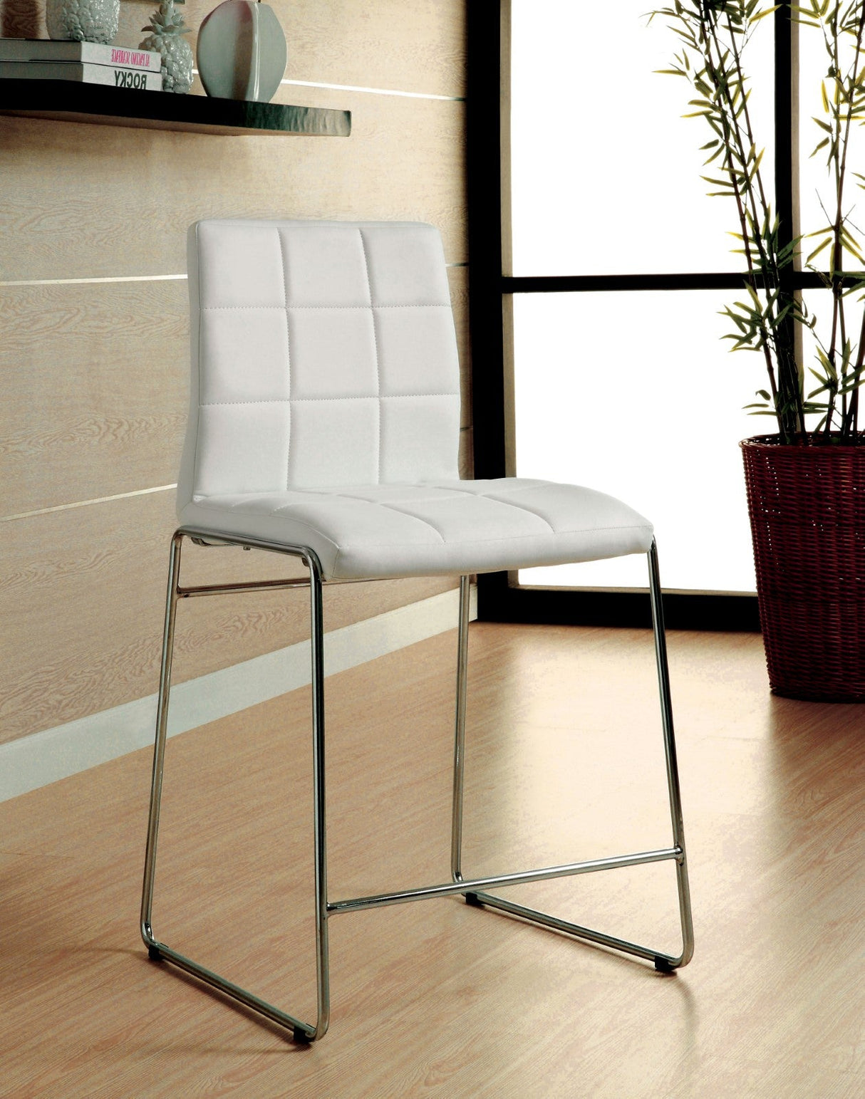 Kona White Counter Ht. Chair from Furniture of America - Luna Furniture