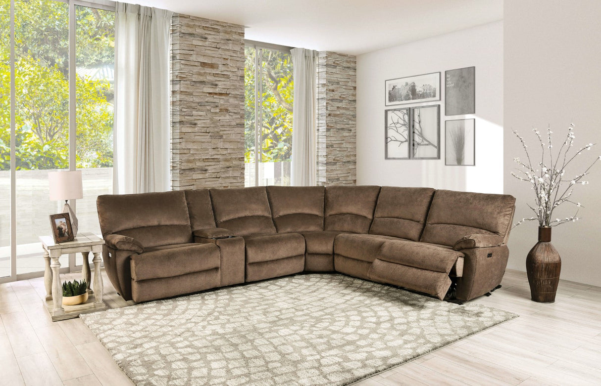 Cerelia Brown Power Sectional from Furniture of America - Luna Furniture