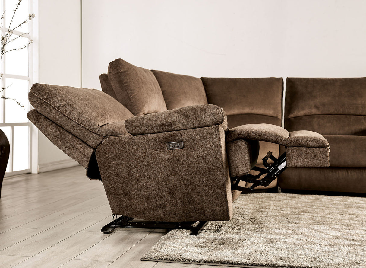 Cerelia Brown Power Sectional from Furniture of America - Luna Furniture