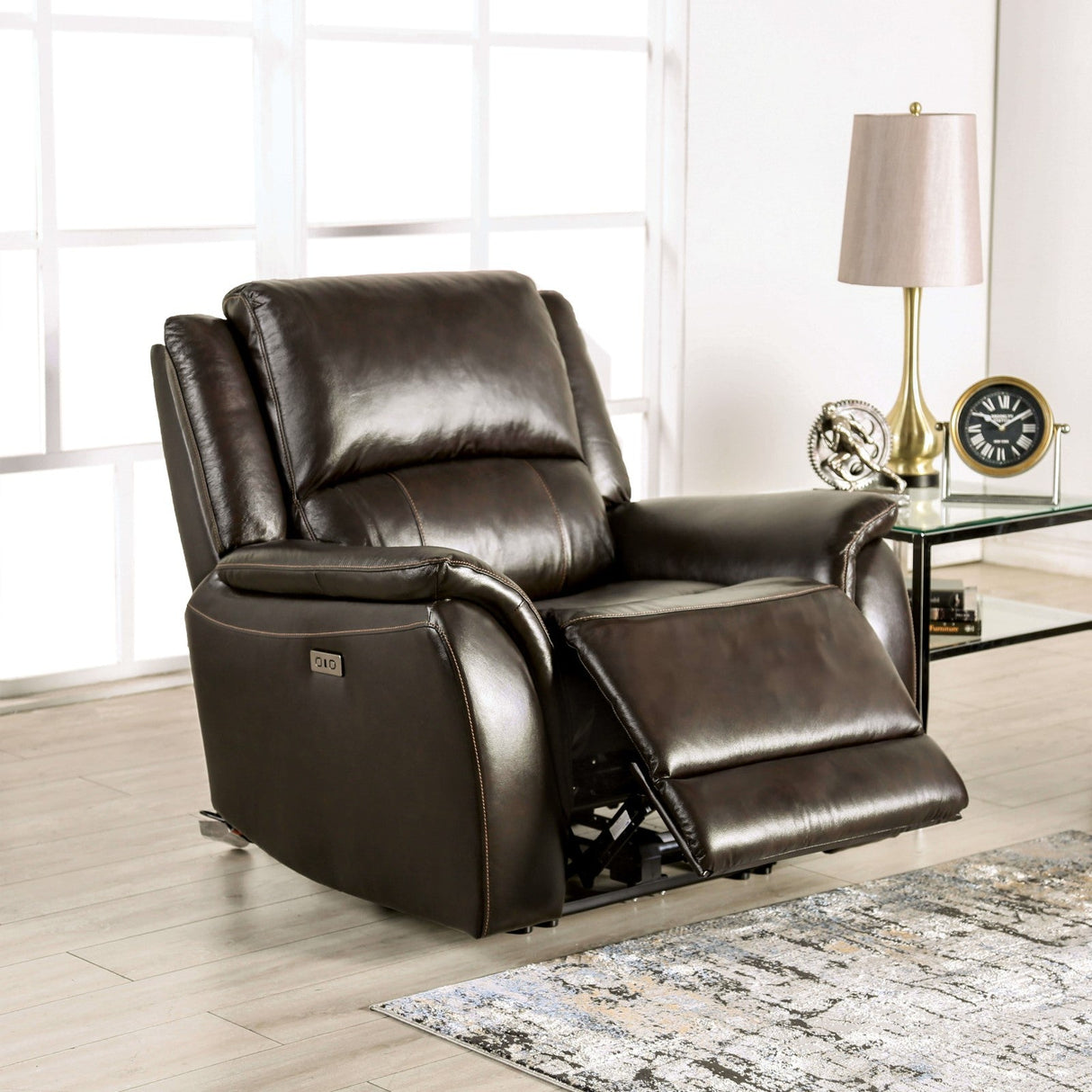 Gorgius Espresso Power Recliner from Furniture of America - Luna Furniture