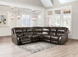 Gorgius Espresso Power Sectional from Furniture of America - Luna Furniture