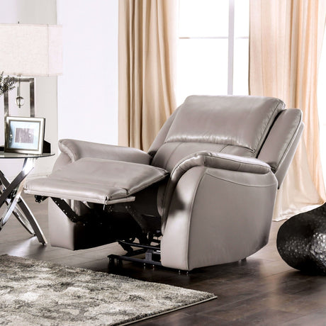 Gorgius Light Gray Power Recliner from Furniture of America - Luna Furniture