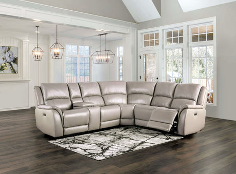 Gorgius Light Gray Power Sectional from Furniture of America - Luna Furniture