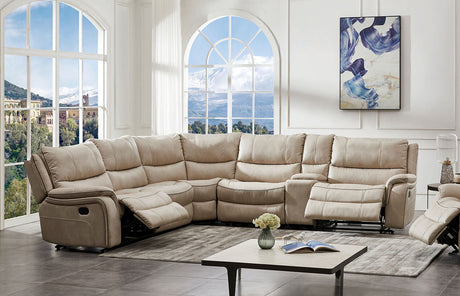 Jerominus Beige Sectional from Furniture of America - Luna Furniture