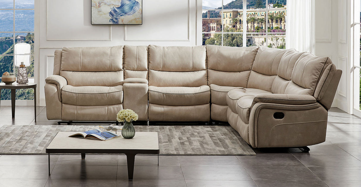 Jerominus Beige Sectional from Furniture of America - Luna Furniture