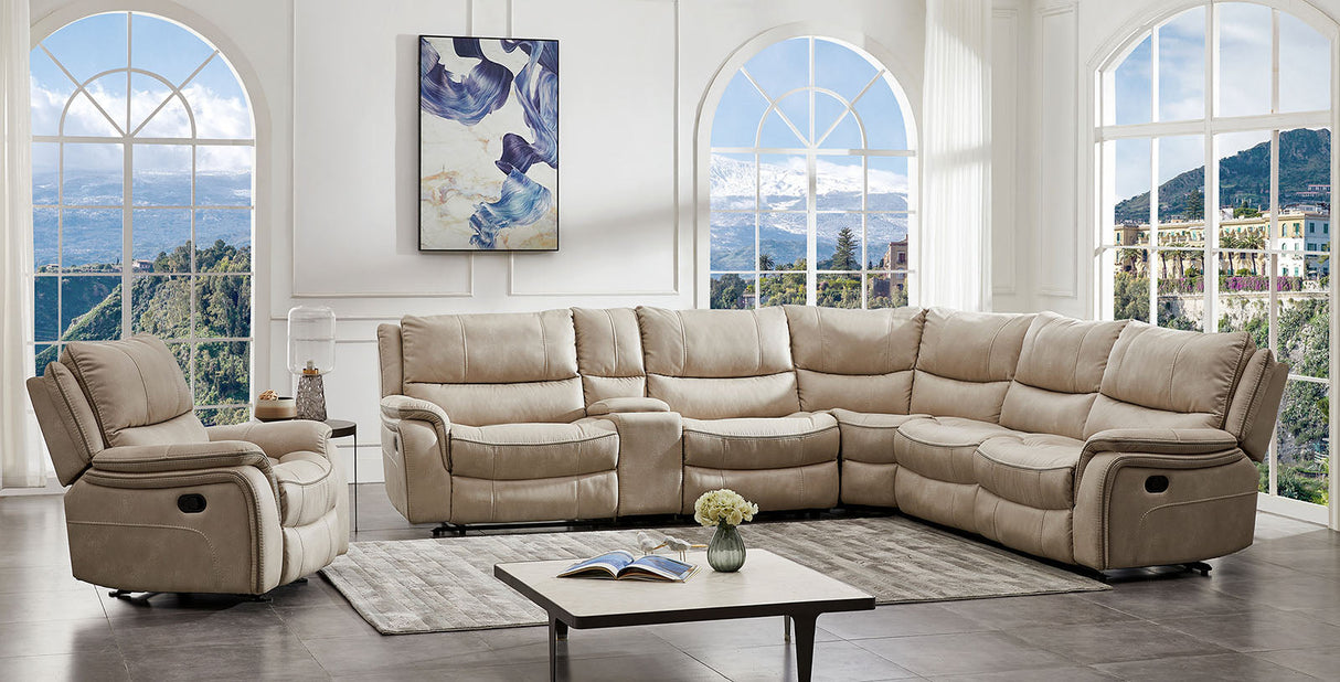 Jerominus Beige Sectional from Furniture of America - Luna Furniture