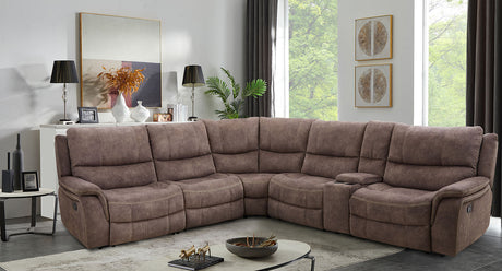 Jerominus Dark Brown Sectional from Furniture of America - Luna Furniture