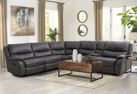 Jerominus Dark Gray Sectional from Furniture of America - Luna Furniture