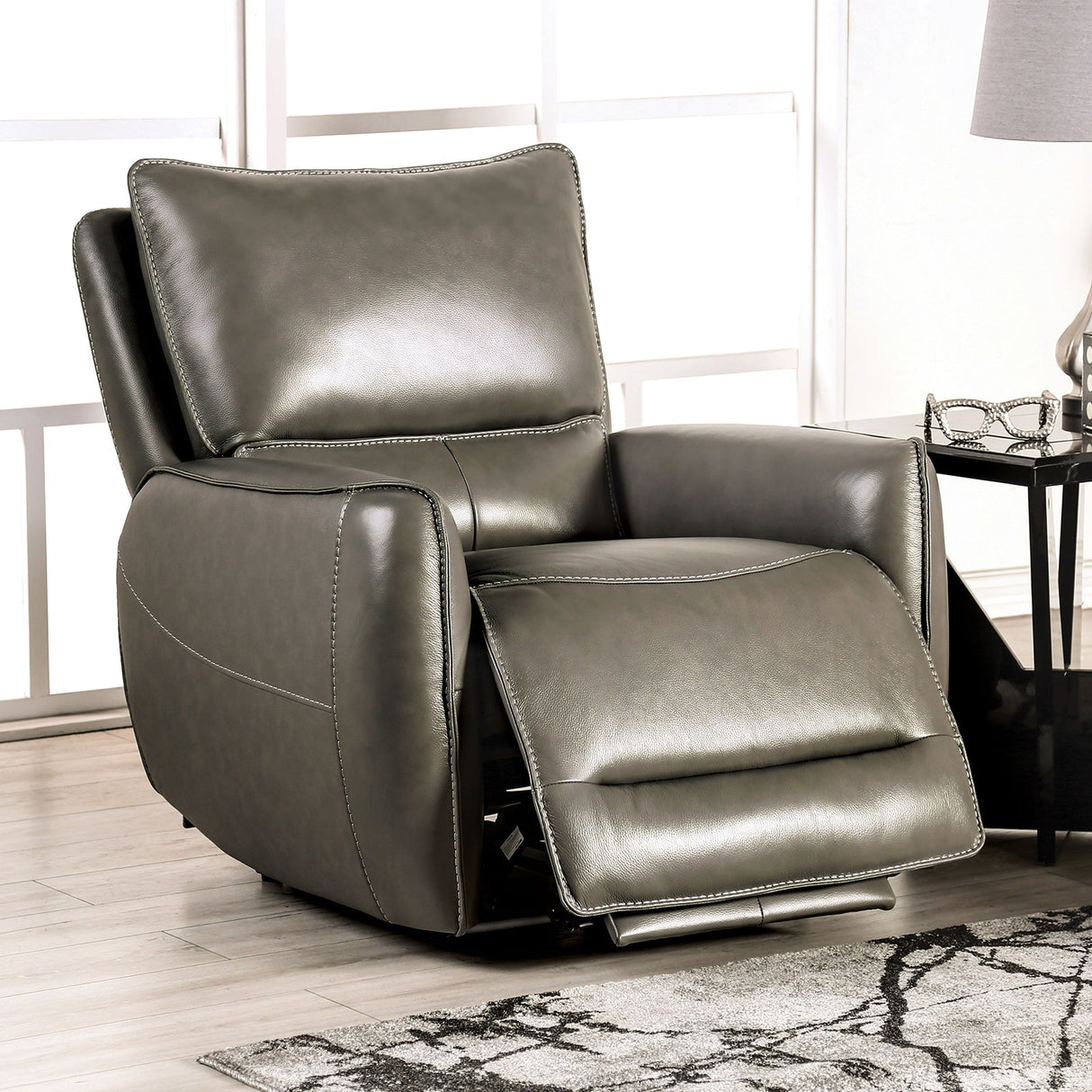 Phineas Gray Power Recliner from Furniture of America - Luna Furniture