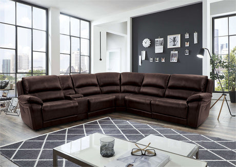 Gasparus Dark Brown Power Sectional from Furniture of America - Luna Furniture