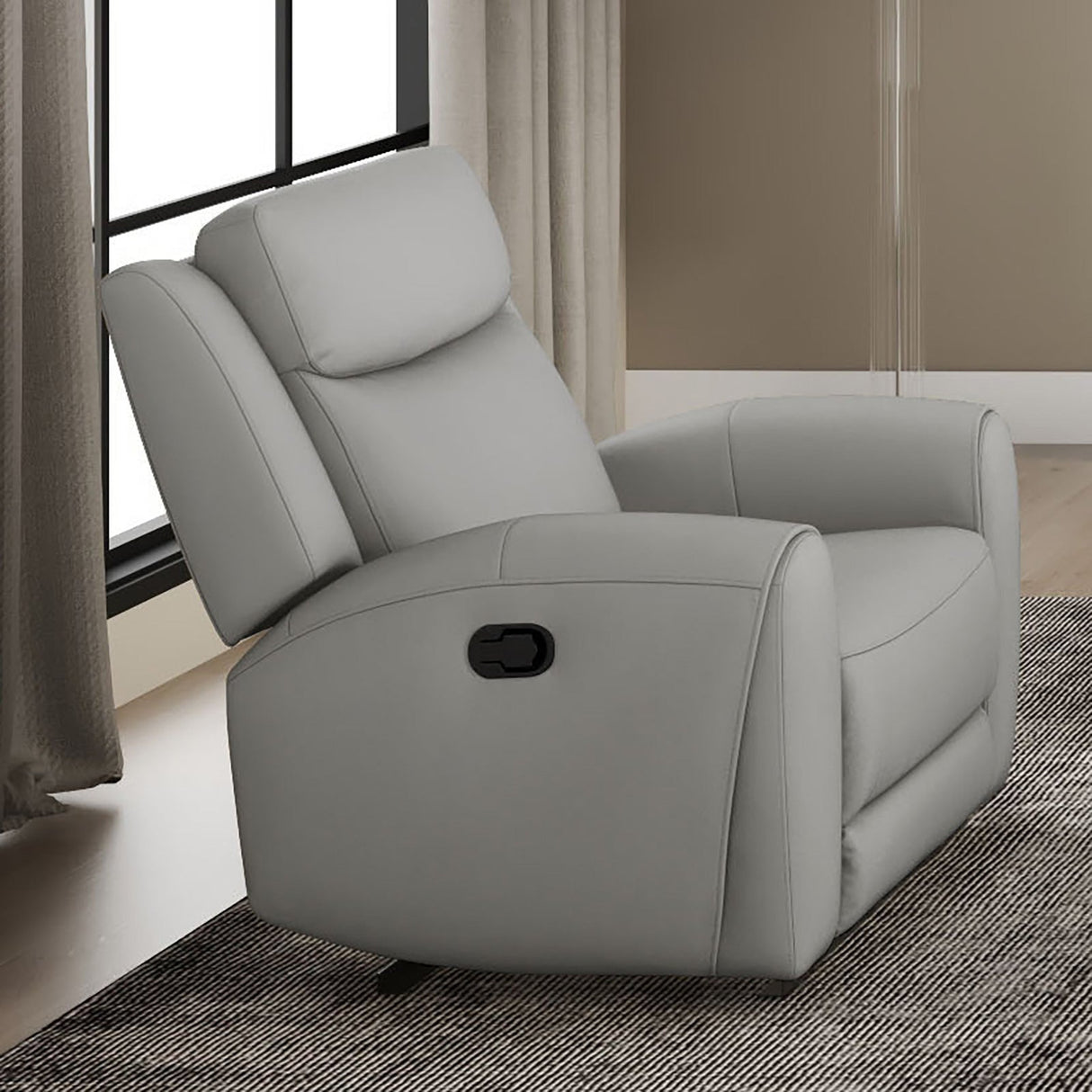 Jacobus Light Gray Manual Recliner from Furniture of America - Luna Furniture