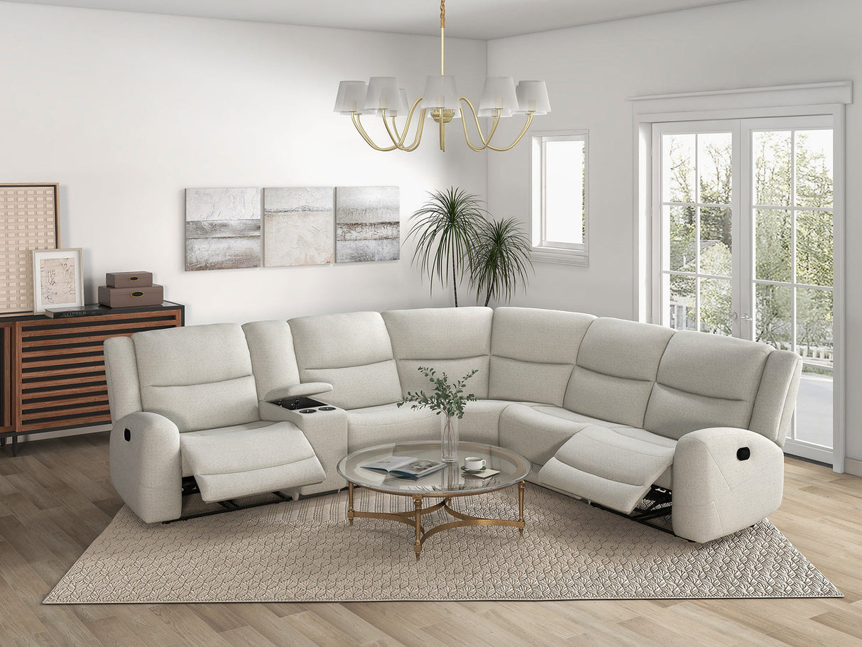 Giraldus Beige Motion Sectional from Furniture of America - Luna Furniture