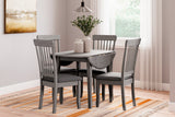 Shullden Gray Dining Table and 4 Chairs -  Ashley - Luna Furniture