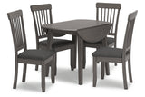 Shullden Gray Dining Table and 4 Chairs -  Ashley - Luna Furniture