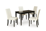 Kimonte Dark Brown Dining Table and 4 Chairs -  Ashley - Luna Furniture