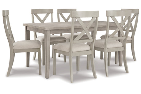 Parellen Gray Dining Table and 6 Chairs -  Ashley - Luna Furniture