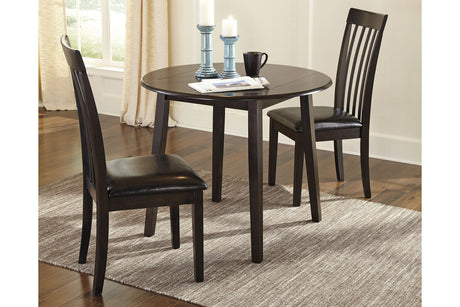Hammis Dark Brown Dining Table with 2 Chairs -  Ashley - Luna Furniture