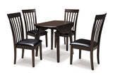 Hammis Dark Brown Dining Table and 4 Chairs -  Ashley - Luna Furniture