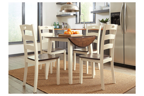 Woodanville Cream/Brown Dining Table with 4 Chairs -  Ashley - Luna Furniture