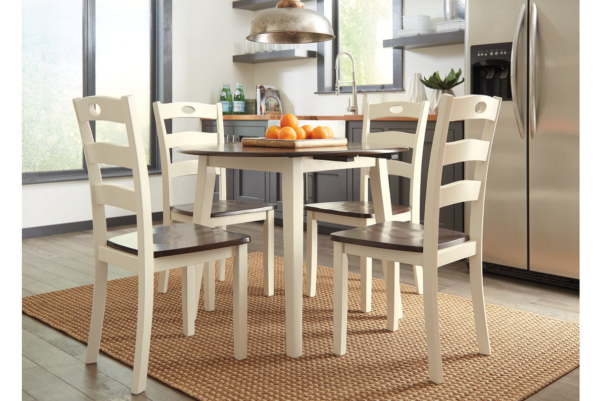 Woodanville Cream/Brown Dining Table with 4 Chairs -  Ashley - Luna Furniture