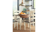 Woodanville Cream/Brown Dining Table with 4 Chairs -  Ashley - Luna Furniture