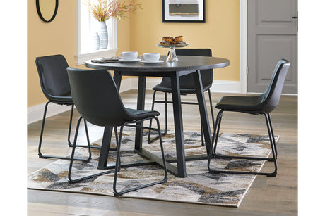 Centiar Black Dining Table and 4 Chairs -  Ashley - Luna Furniture