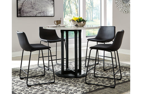 Centiar Black Counter Height Dining Table and 4 Barstools -  Ashley - Luna Furniture